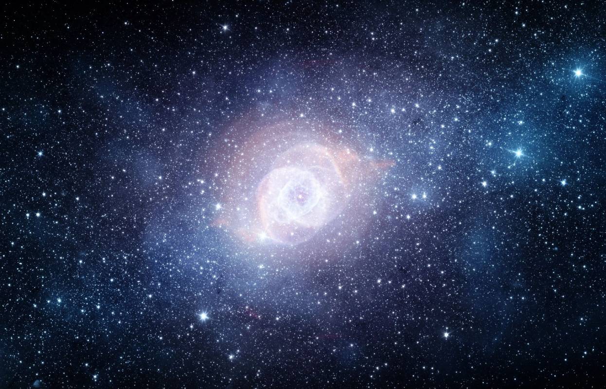A picture of the universe with stars in it.