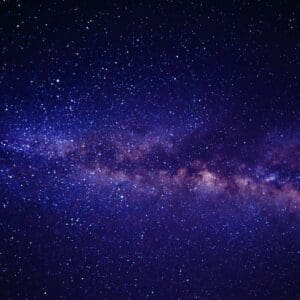 A picture of the milky way taken at night.